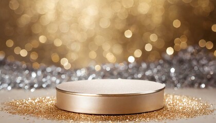High-End Product Platform: Circular Beige Podium Showcase