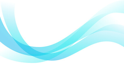 Turquoise transparent waves on white background. Abstract wavy banner - 775665870