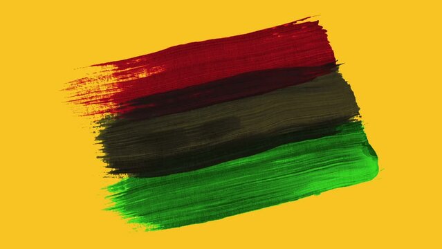 Juneteenth Flag Paint Brush Strokes at Once