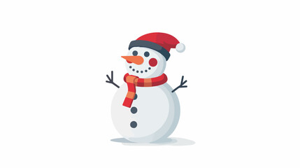 Isolated snowman with scarf. Christmas season - vector