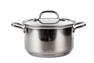 Kitchen Boiling Pot utensils for cooking isolated on background, kitchenware equipment for chef's making food.