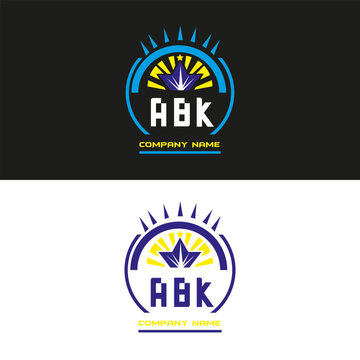 ABK letter logo vector design on black and white color background ABK letter logo icon design
