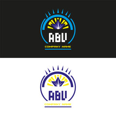 ABU letter logo vector design on black and white color background ABU letter logo icon design

