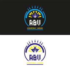 ABV letter logo vector design on black and white color background ABV letter logo icon design
