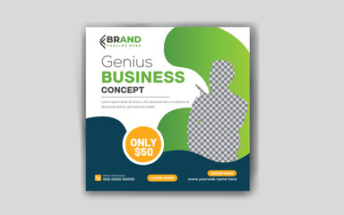 Corporate business social media post advertisement banner design  template