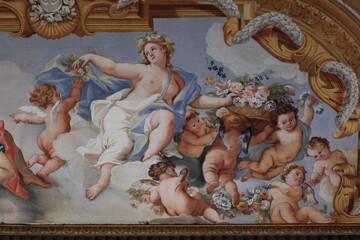 Galleria Spada Fresco Detail in Rome, Italy