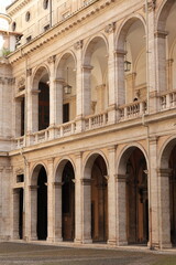 Fototapeta na wymiar Palazzo della Sapienza Courtyard Arcade in Rome, Italy