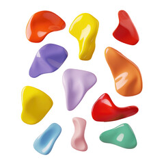 Colorful plastic shapes on a transparent background