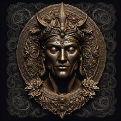 Ancient Portrait Vinly Movie Poster T-Shirt Cover Printable 3D Render