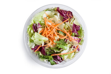 Mix salad - Isolated on White Background - Top View, Macro Close Up - Isolated on White Background