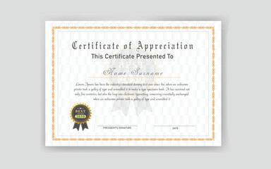 Education modern certificate design template with geometric effect achievement illustrations