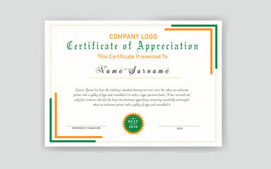 Education modern certificate design template with geometric effect achievement illustrations