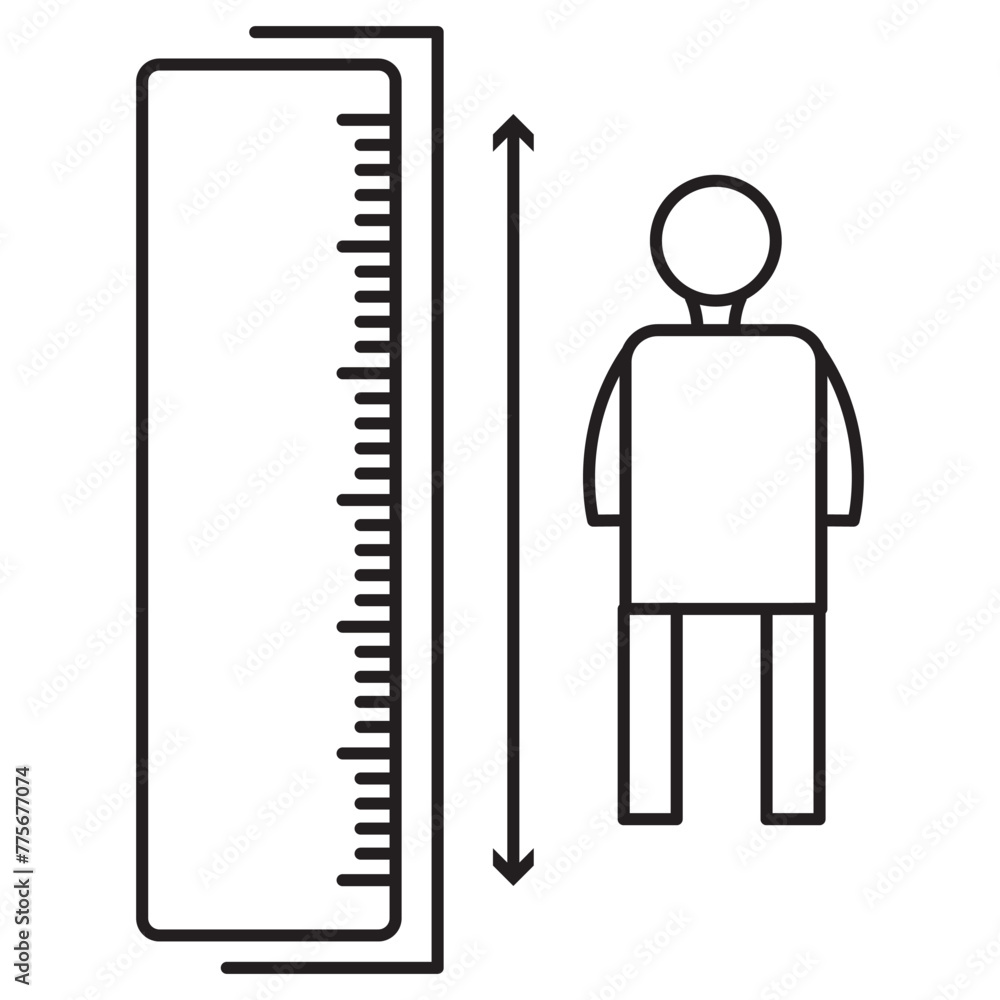 Poster outline height vector icon. isolated black simple line element illustration from user interface conc