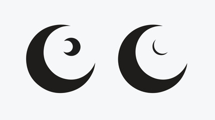 Moon icon or logo isolated sign symbol vector illustr - obrazy, fototapety, plakaty