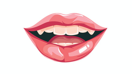 Mouth flat vector isolated on white background