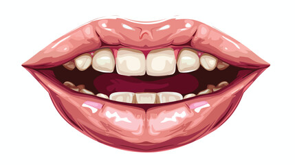 Mouth flat vector isolated on white background