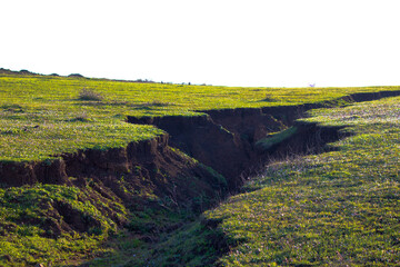 Fault line. The land in Istanbul was divided into two. Earthquake. Fault line visible from the...