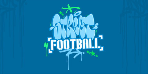Cool Abstract Hip Hop Hand Written Urban Graffiti Style Street Football Vector Illustration