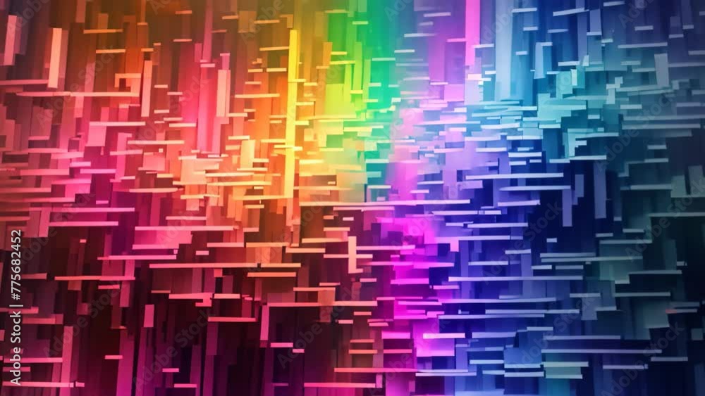 Poster abstract rainbow background with some smooth lines in it d render, a cascading waterfall of pixelate