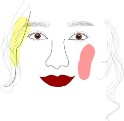 Boho Art Flower Face Vector Photo