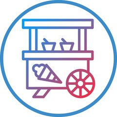 Vector Design Ice Cream Stall Icon Style
