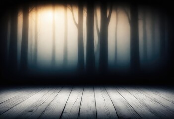 Mysterious black wood background copy space template with dark forest background, halloween