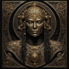 Ancient Portrait Vinly Movie Poster T-Shirt Cover Printable 3D Render