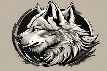 A finely crafted vector image of a wolf in a simplistic logo, exuding power and a sense of untamed freedom, as if captured by a high-definition camera lens..--
