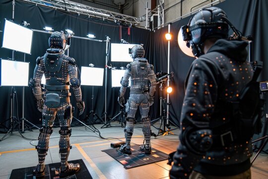 3D motion capture system for animation production using reflective markers.