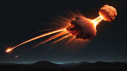 Meteor floating in the sky
 - obrazy, fototapety, plakaty