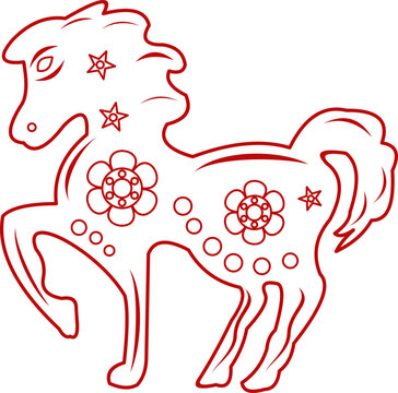 Shio Chinese Zodiac Outline 
