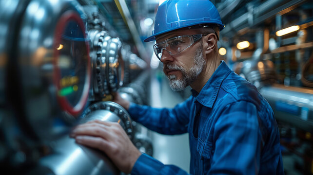 an engineer is looking at the graphs of power curve on the screen in BESS plant.generative ai