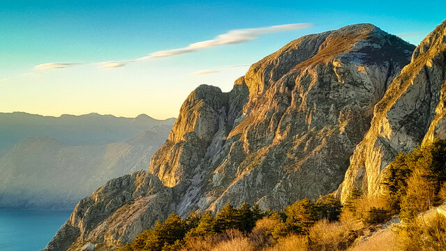 Lovcen mountain peaks on a sunny day.