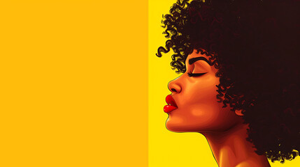 Yellow african banner illustration for fashion with copy space background. generative ai