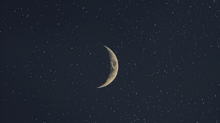 Obraz na płótnie Canvas Crescent moon among the stars