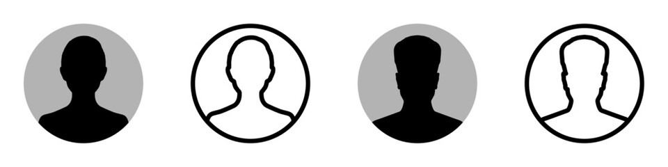 Trendy default anonymous user portrait vector illustration flat vector designs