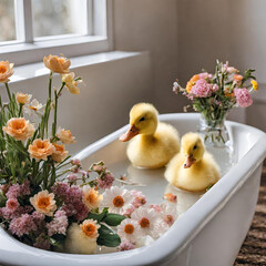canetons bain duckling bath