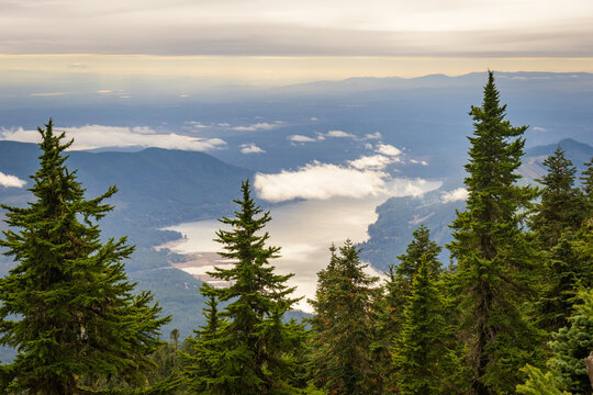 Lake Cushman from Mount Ellinor in the Olympic National Forest in Washington State