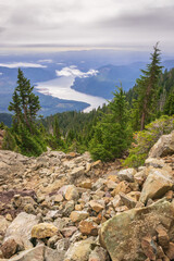 Fototapeta na wymiar Lake Cushman from Mount Ellinor in the Olympic National Forest in Washington State