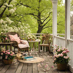 Porch with flowers for Instagram