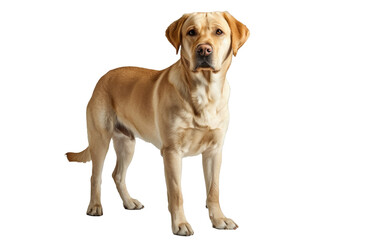 Labrador Retriever Standing Alert on Transparent Background