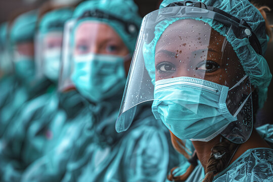 Group of Doctors in Protective Gear