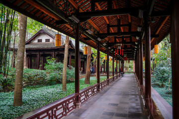 Fototapeta na wymiar Du Fu Thatched Cottage Park, Chengdu, China