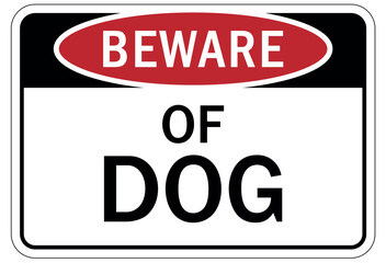 Beware of dog warning sign