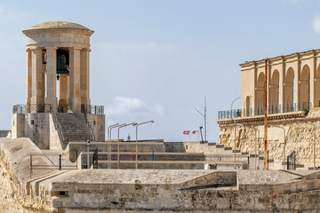 The Siege Bell War Memorial and Lower Barrakka Gardens, Valletta, Malta