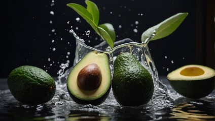 avocado and splashing