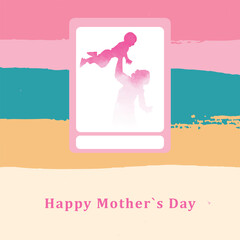 Happy mother's day social media post design with mother character background and mom wishing or greeting card banner design vector illustration