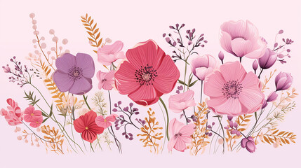 charming hand drawn floral illustration for mother's day