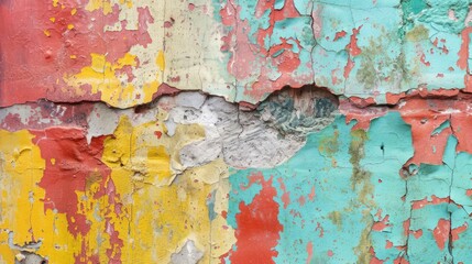 Colorful textures on wall  - Generative AI