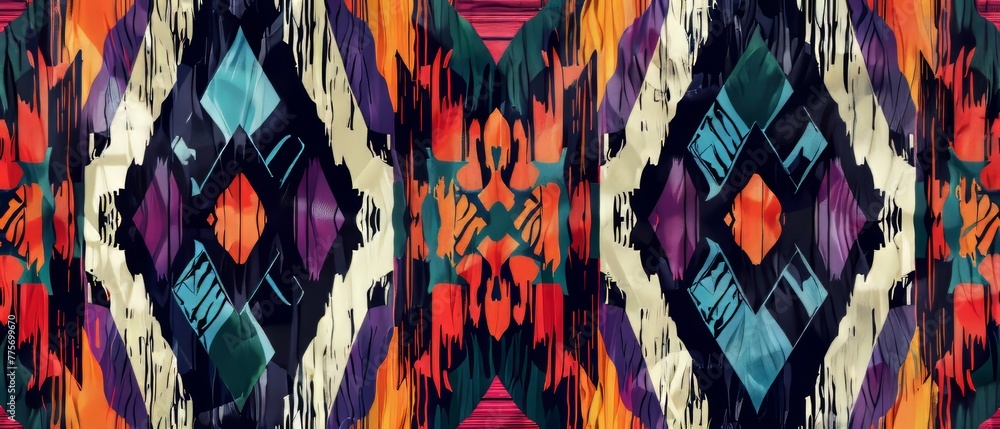 Poster a seamless fabric pattern with an abstract ethnic design.